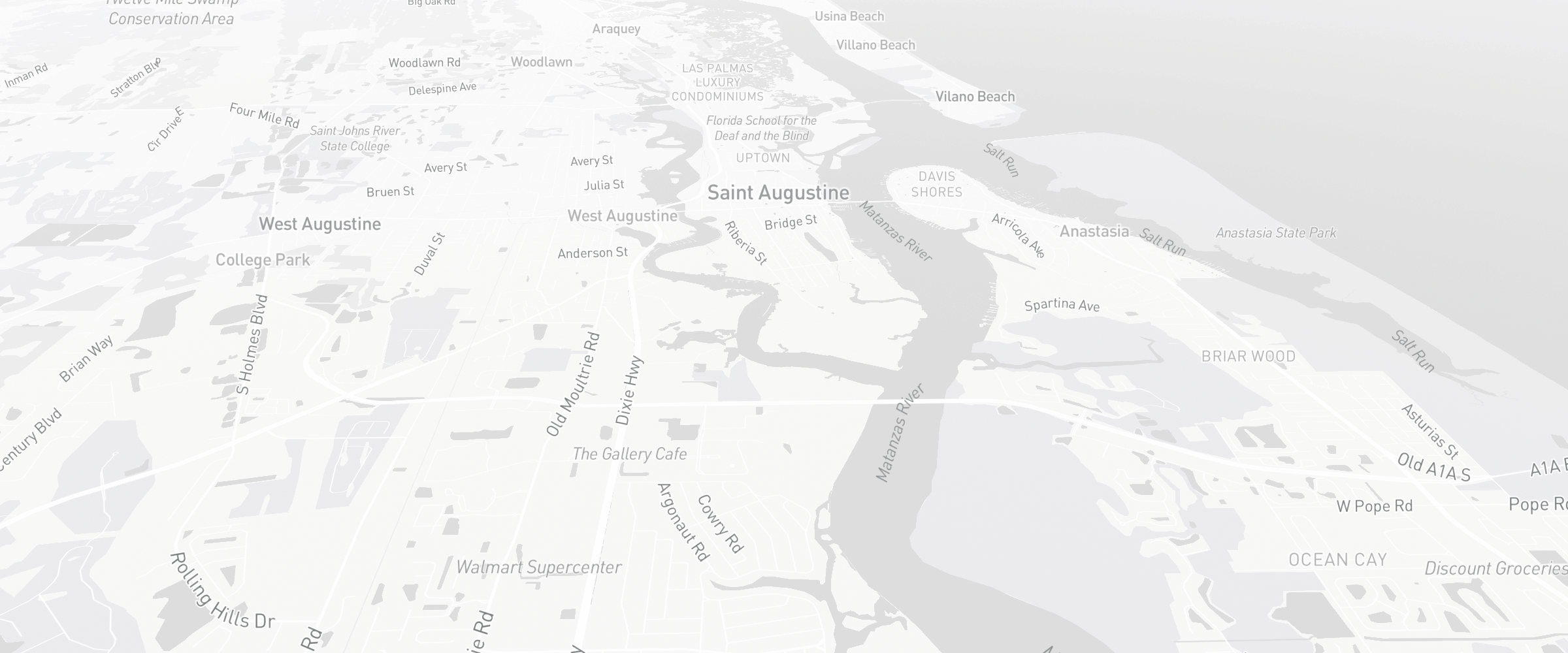 Neighborhood map of St. Augustine, FL — the area served by Life Insurance Agents of St. Augustine Group